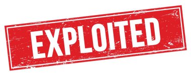 Kırmızı grungy dikdörtgen mühür işareti üzerinde ExPLOITED metin.