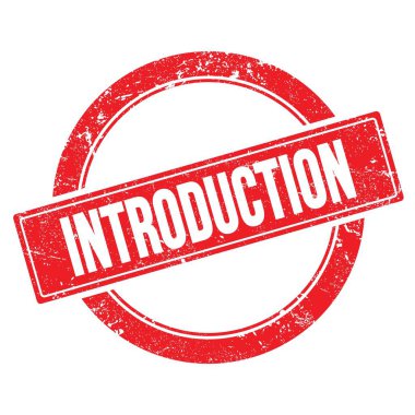 Kırmızı grungy yuvarlak vintage damga üzerinde INTRODUCTION metin.