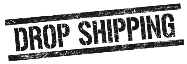 Teks Shipping Drop Pada Tanda Cap Persegi Panjang Hitam — Stok Foto