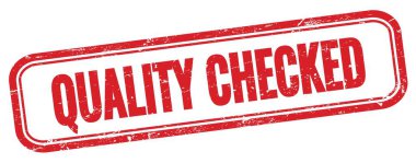 Kalifiye Kırmızı grungy dikdörtgen damgası üzerinde kontrol edilmiş metin.