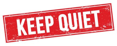 Kırmızı grungy dikdörtgen işareti üzerinde sessiz metin tutun.