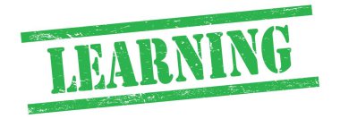 Yeşil grungy vintage kauçuk damga üzerinde öğrenme metni.