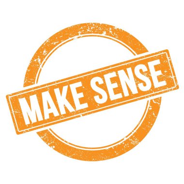 Turuncu grungy yuvarlak vintage pul üzerine SENSE metin yapmak.