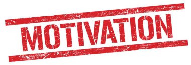 Kırmızı grungy dikdörtgen damga işareti üzerinde Motivasyon metni.