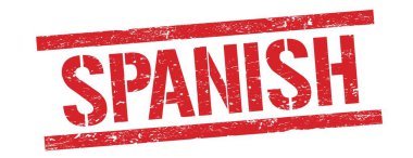 Kırmızı grungy dikdörtgen damga işareti üzerinde SPANISH metni.