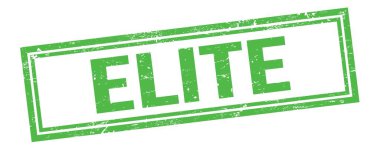 Yeşil grungy vintage dikdörtgen damgalı ELITE metni.