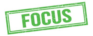 Yeşil grungy vintage dikdörtgen damgası üzerine FOCUS metni.