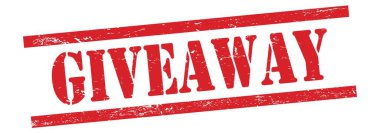 Kırmızı grungy vintage kauçuk damga üzerinde hediye metni.