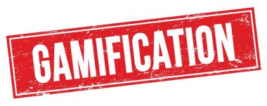 Kırmızı grungy dikdörtgen damga işareti üzerinde GAMIFICATION metin.