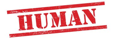 Kırmızı grungy vintage kauçuk damga üzerinde İNSAN metin.