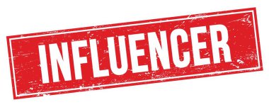 Kırmızı grungy dikdörtgen damga işareti üzerinde INFUENCER metin.
