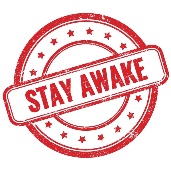 Stay Awake Text Auf Rotem Vintage Grungy Runden Gummistempel — Stockfoto