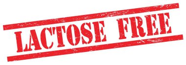 Kırmızı grungy dikdörtgen vintage damga üzerinde LACTOSE özgür metin.