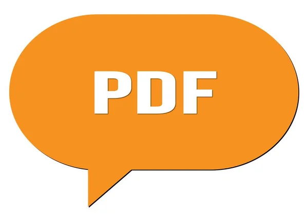 Pdf Text Orangefarbener Sprechblase — Stockfoto