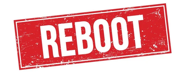 Reboot Text Red Grungy Rectangle Stamp Sign — Stock Photo, Image