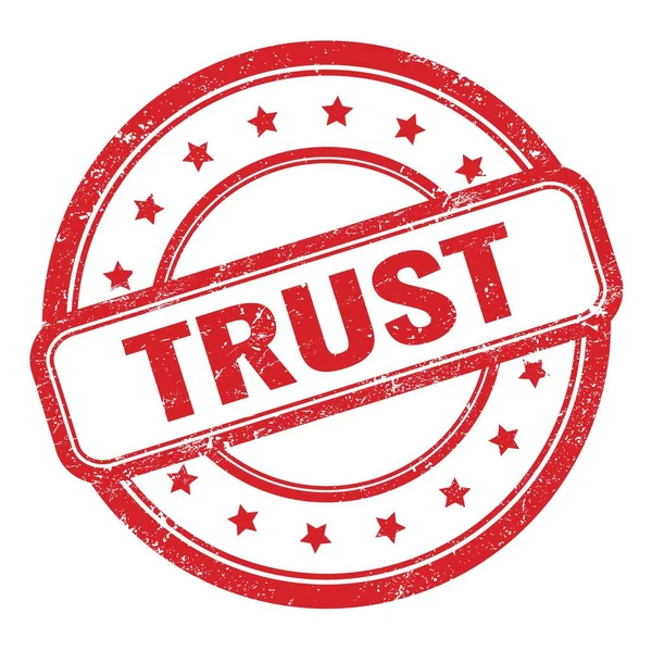 Trust Text Red Grungy Vintage Rubber Stamp — Stock Photo, Image