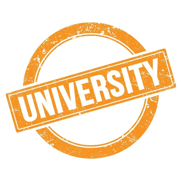 Universidad Texto Naranja Grungy Ronda Vintage Sello — Foto de Stock