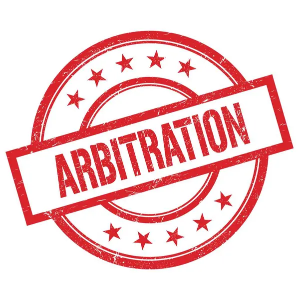 Arbitration Text Geschrieben Auf Rotem Runden Vintagestempel — Stockfoto