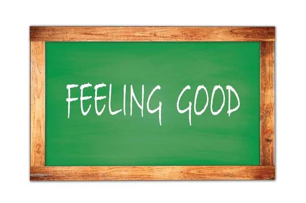 Feeling Good Text Written Green Wooden Frame School Blackboard — Stock fotografie