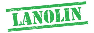 Yeşil grungy vintage kauçuk damgalı LANOLIN metni.