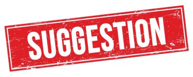 Kırmızı grungy dikdörtgen damga işareti üzerinde SUGGESTION metin.