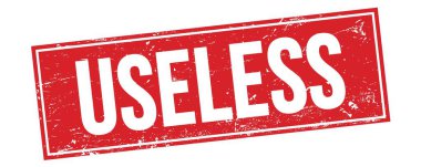 Kırmızı grungy dikdörtgen damga işareti üzerinde kullanışsız metin.