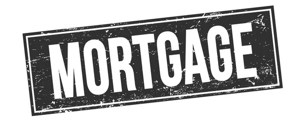 Mortgage Szöveg Fekete Grungy Téglalap Bélyegző Tábla — Stock Fotó