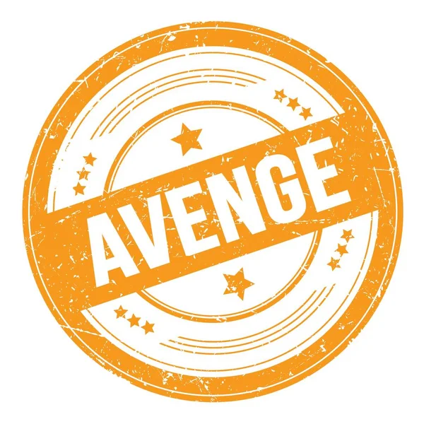 Avenge Text Orange Grungy Texture Stamp — Stock Photo, Image