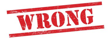 Kırmızı grungy vintage kauçuk damga üzerinde yanlış metin.