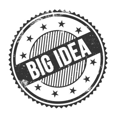Siyah grungy zig zag kenarları yuvarlak pulu üzerine yazılmış büyük IDEA metin.