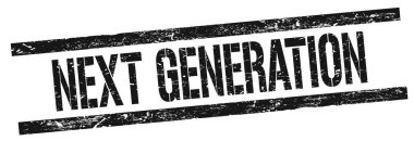 Siyah grungy dikdörtgen damga işareti üzerinde NEXT GENERATION metin.