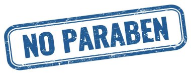 Mavi grungy vintage dikdörtgen damgalı PARABEN metin.