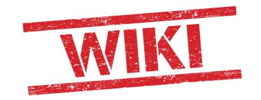 Kırmızı grungy dikdörtgen damga işareti üzerinde WIKI metin.