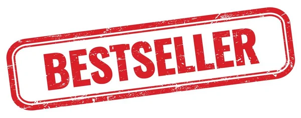 Bestseller Tekst Rode Grungy Rechthoek Stempel — Stockfoto