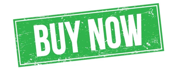 Koupit Teď Text Zelené Grungy Obdélníkové Razítko — Stock fotografie