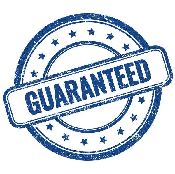 Guaranteed Text Blue Vintage Grungy Rubber Stamp — Stock Photo, Image