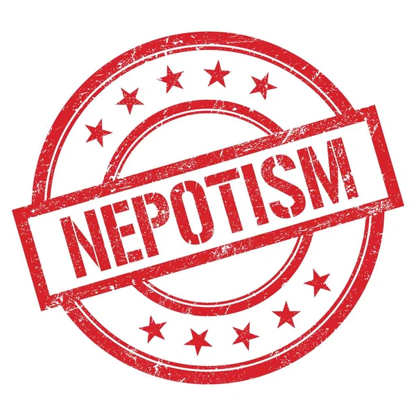 Слово Nepotism Написане Марці Червоного Круглого Кола — стокове фото