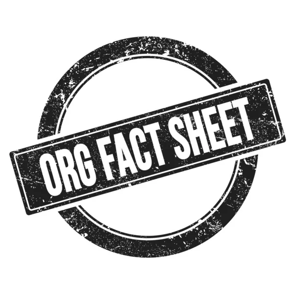 Org Fact Sheet Text Black Grungy Vintage Stamp — 图库照片