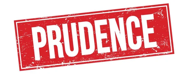 Prudence Text Auf Rotem Grungy Rechteck Stempelschild — Stockfoto