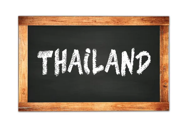 Thailand Text Auf Schwarzer Schultafel Mit Holzrahmen — Stockfoto