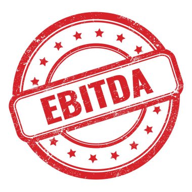 EBITDA kırmızı grungy vintage yuvarlak kauçuk damga üzerine metin.