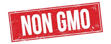 Kırmızı grungy dikdörtgen damga işareti üzerinde GDO olmayan metin.