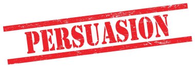 Kırmızı grungy dikdörtgen vintage damga üzerinde PERSUASION metin.
