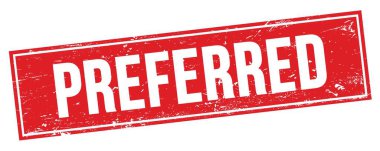 Kırmızı grungy dikdörtgen mühür işareti üzerinde Tercih edilen metin.