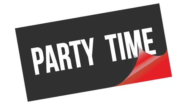 Party Time Text Written Black Red Sticker Stamp — Stock Photo, Image