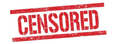 Kırmızı grungy dikdörtgen damga işareti üzerinde CENSORED metin.