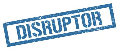 DISRUPTOR mavi grungy dikdörtgen mühür işareti.