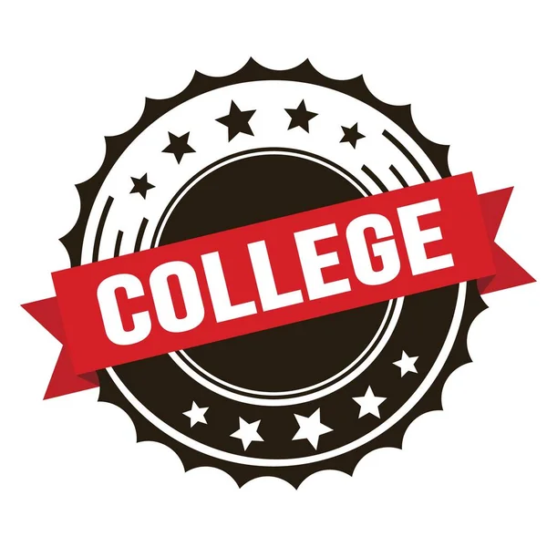 College Tekst Rood Bruin Lint Badge Stempel — Stockfoto