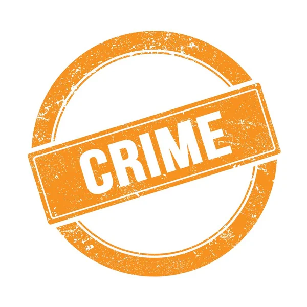 Crime Testo Arancione Grungy Rotondo Timbro Vintage — Foto Stock