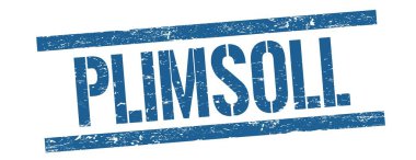 Mavi grungy satır işareti üzerinde PLIMSOLL metin.